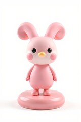 Fototapeta premium there is a pink toy with a yellow nose and a pink body
