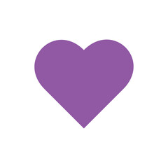 A pixelated purple heart on a gray background
