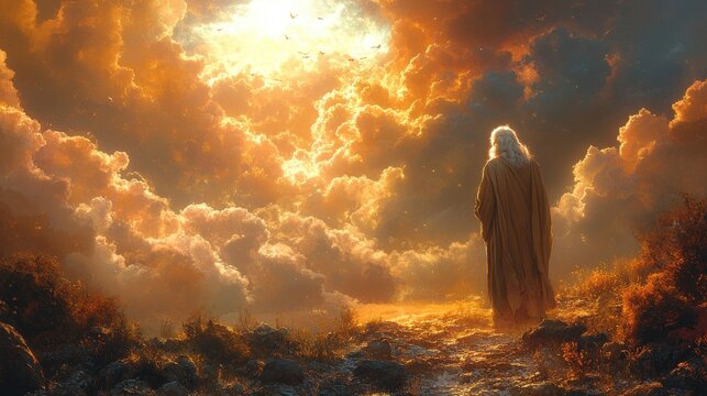 bible god makes promises to abraham genesis 15 digital illustration