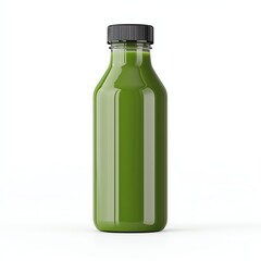 Green juice bottle showcasing a refreshing, healthy beverage.