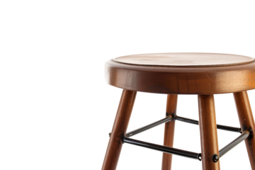 High-quality bar stool chair with cushion isolated on transparent background
