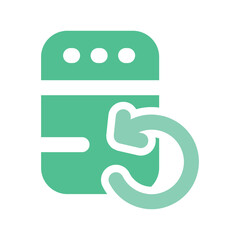 Green Database Icon Shows Linked Data Management