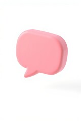 there is a pink object with a speech bubble on it