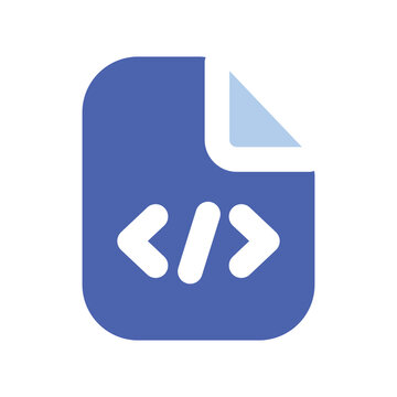 Blue Document Icon Shows Code Programming File