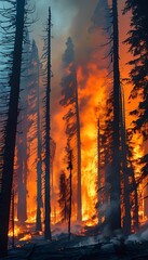 Fire Forest at Night