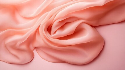 Obraz premium Soft, flowing peach fabric draped elegantly