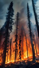 Fire Forest at Night