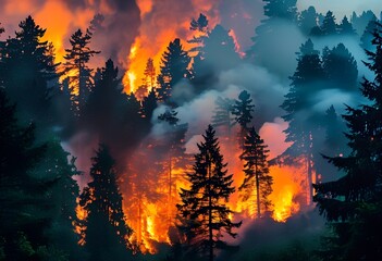 Fire Forest at Night