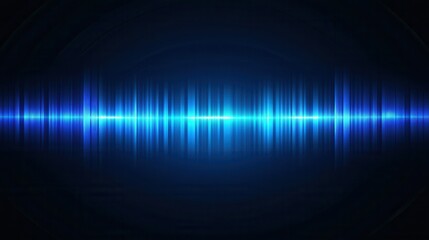 Blue Light Waves with Reflections on Dark Background for Music Visualizations