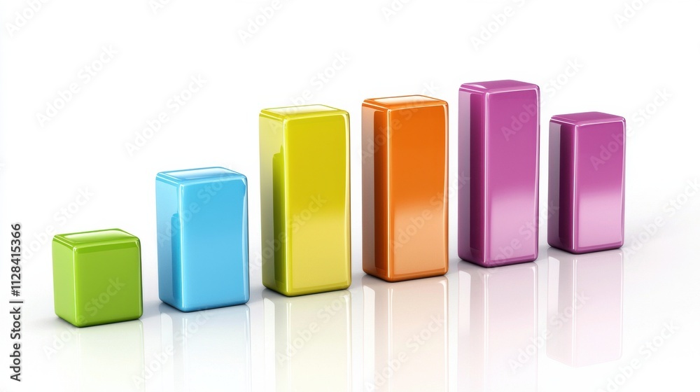 Poster colorful geometric cube blocks minimal abstract background design
