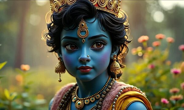 cinematic video of lord krishna