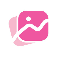 Pixel Art Pink Envelope with Dashed Line