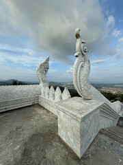 The Naga Staircase architecture on the way to worship Phra Phutta Ming Mongkol Eknakiri or Phuket...