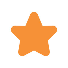 A simple orange pixelated five pointed star