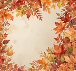 Fototapeta premium Elegant autumn leaves watercolor illustration, decorative, graceful
