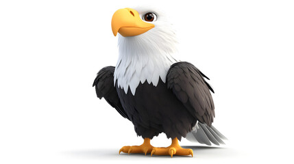 Fototapeta premium Cartoon eagle with a friendly expression.