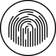 Obraz premium Biometric Identity Icon. Fingerprint identification line symbol