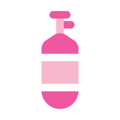 Pixel art depicts a pink bottle with a pump dispenser