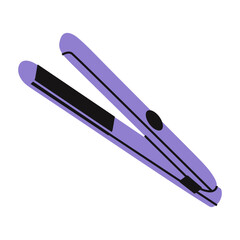 Hair straightener. Hairdressing professional tool and hair styling accessory