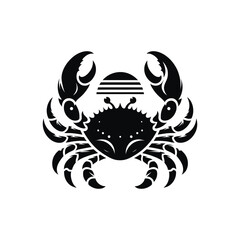 Fototapeta premium Detailed Crab Silhouette Graphic on White