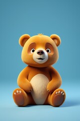Obraz premium a close up of a teddy bear sitting on a blue surface