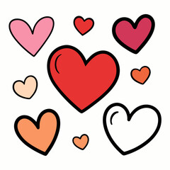 happy valentine's day heart shape vector art isolated on white background.love shape vector art