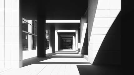 abstract modern architecture monotone in black and white