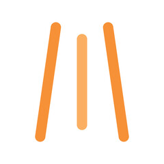 Abstract orange shapes resembling a narrow passageway