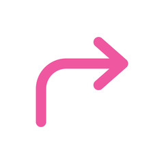 A Pink Arrow Turns Right Indicating Direction