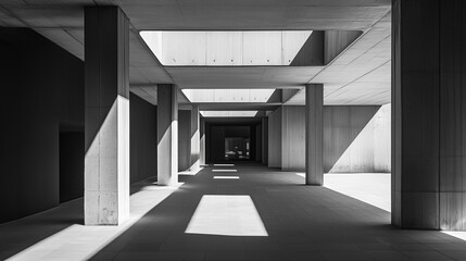 abstract modern architecture monotone in black and white