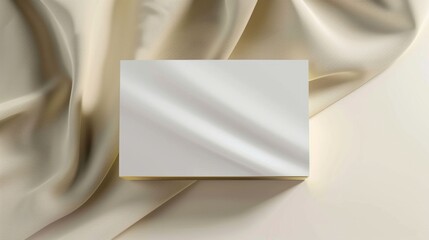 A white card with a gold border sits on a white background