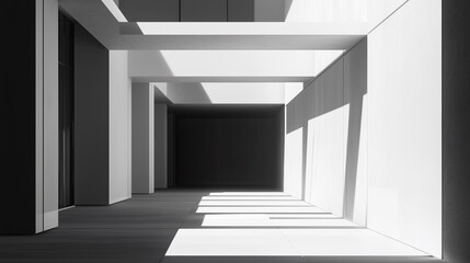 abstract modern architecture monotone in black and white