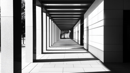 abstract modern architecture monotone in black and white