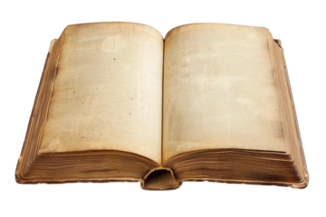 Elegant blank hardcover book designed for artistic expressions and writings isolated on transparent background