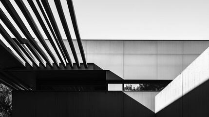 abstract modern architecture monotone in black and white