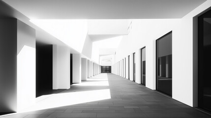 abstract modern architecture monotone in black and white