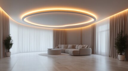 cornice for led lighting in the ceiling rende