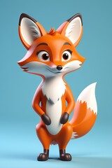 Fototapeta premium cartoon fox standing with his hands on his hips