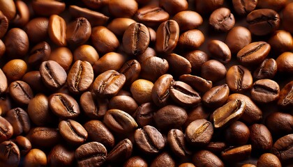 A detailed look at roasted coffee beans showcasing their rich texture and deep brown tones, perfect for lovers of coffee and gourmet experiences, background
