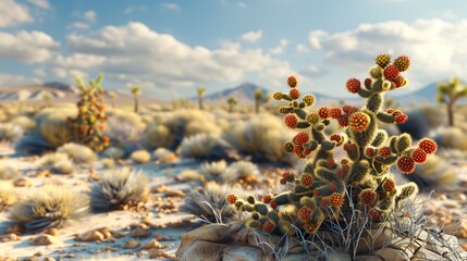 Fototapeta premium chain fruit cholla in a desert