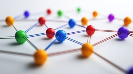 Obraz premium Colorful Network: Abstract Representation of Connections and Interconnectivity