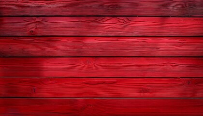 Horizontal wooden planks painted in bright red create a clean and rustic texture background.