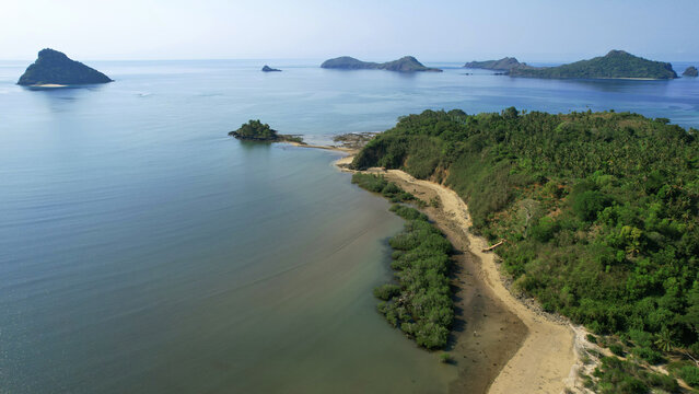 Aerial view Nioumachoua Bay, Moheli, Comoros
