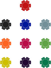 Casino, Poker, Gambling Betting Chip Token or coin isolated on white background