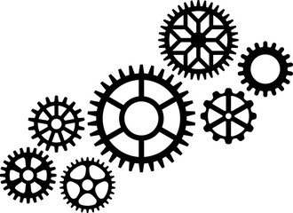 Gear icon. Cogwheel different shape. Gear wheel isolated on white background. illustration