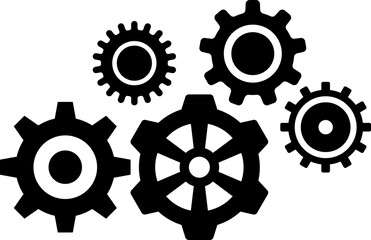 Gear icon. Cogwheel different shape. Gear wheel isolated on white background. illustration