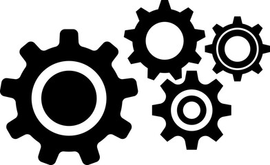 Gear icon. Cogwheel different shape. Gear wheel isolated on white background. illustration
