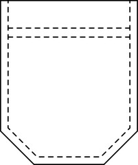 Patch pocket icon for clothing. Isolated line illustration.