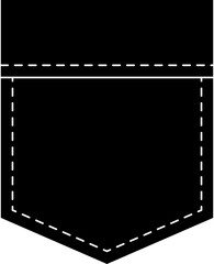 Patch pocket icon for clothing. Isolated line illustration.