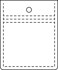 Patch pocket icon for clothing. Isolated line illustration.